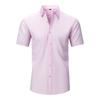 Heren Kortmouwig Effen Non-Iron Kreukvrij Grote Maat Business Casual Overhemd