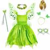 Vestido de Hada de las flores para niñas, vestido de princesa con alas, disfraz de princesa de Halloween, vestido de campanilla para fiesta de elfos