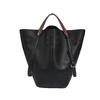 2025 Women's MM6 Equestrian Tote: Large-Capacity Cowhide Handbag, Stylish Commuter Bucket Bag