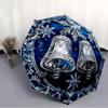 1PC Christmas bells Automatic Open/close Umbrella with 8-Rib Structure for Women/Men, All-Season Use - Travel Essential, Stylish Accessory, Highqualit