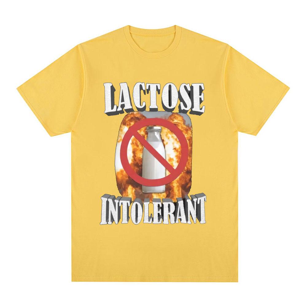Funny Lactose Intolerant Graphic T-shirt Men's Clothing Fashion Hip Hop Vintage Short Sleeve T-shirts Cotton Tee Shirt Oversized