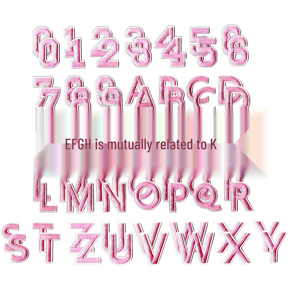 Colorful English Letter & Number Embroidery Patch Set for Clothing Decoration