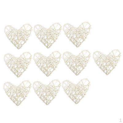 10 Stück herzförmige natürliche Weidenkugeln, Rattan-Kugeln, Vasenfüller – 6 cm