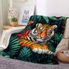 1pc Tiger Jungle Print Blanket, Lightweight Flannel Fleece with Digital Printing, Soft Warm for Sofa, Travel, Camping, Office, Couch, Chair, and Bed,