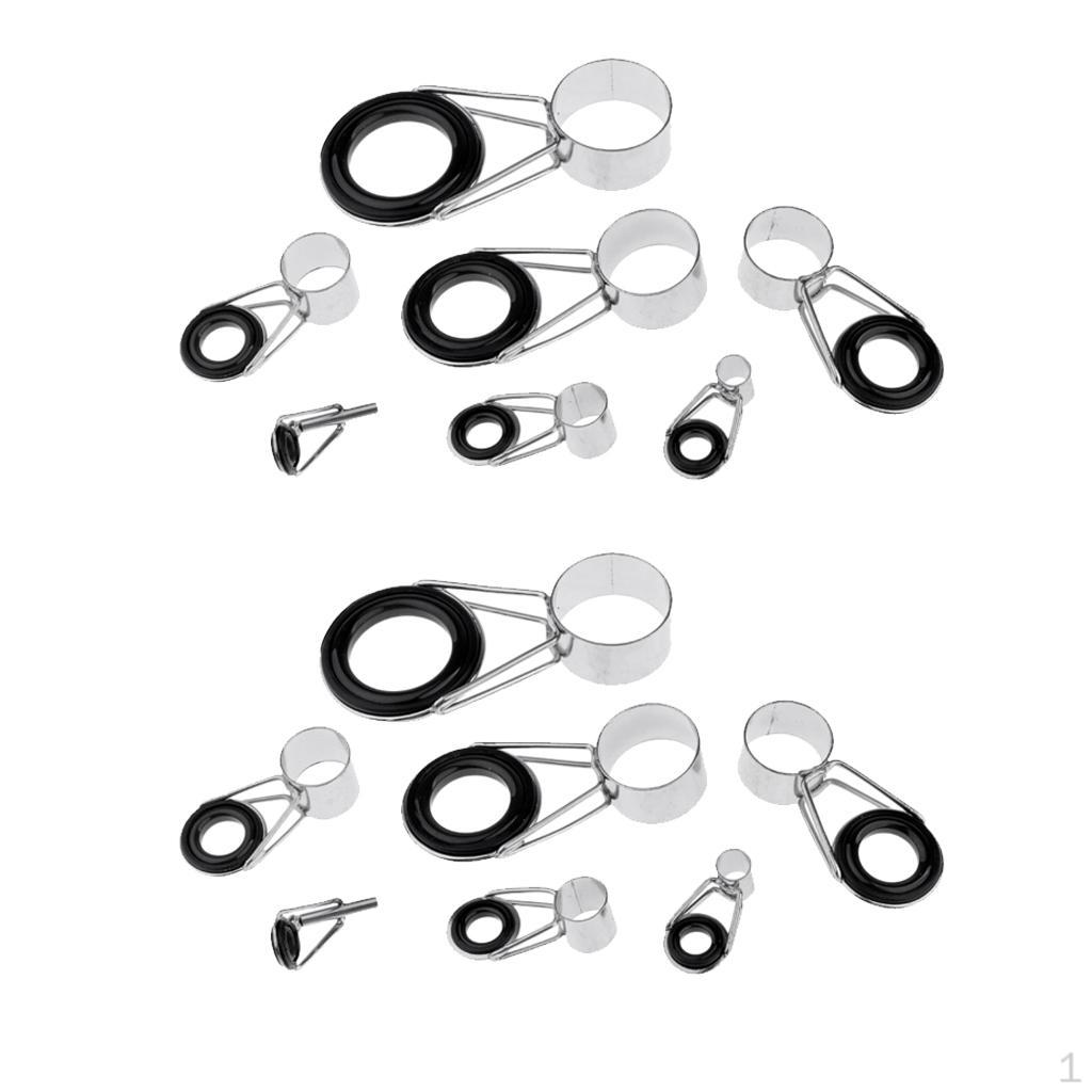 

14 шт./компл. Керамические кольца-глазки Направляющие для кончика удилища из нержавеющей стали