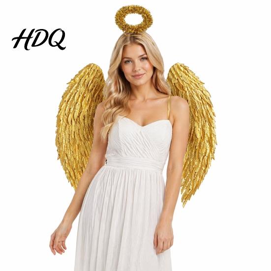 Weihnachtsengel Kostüm Flügel für Kinder Gefiederte Flügel Verkleidung Halloween Cosplay Zubehör Kostümparty Auftritt Dunkler Beschützer