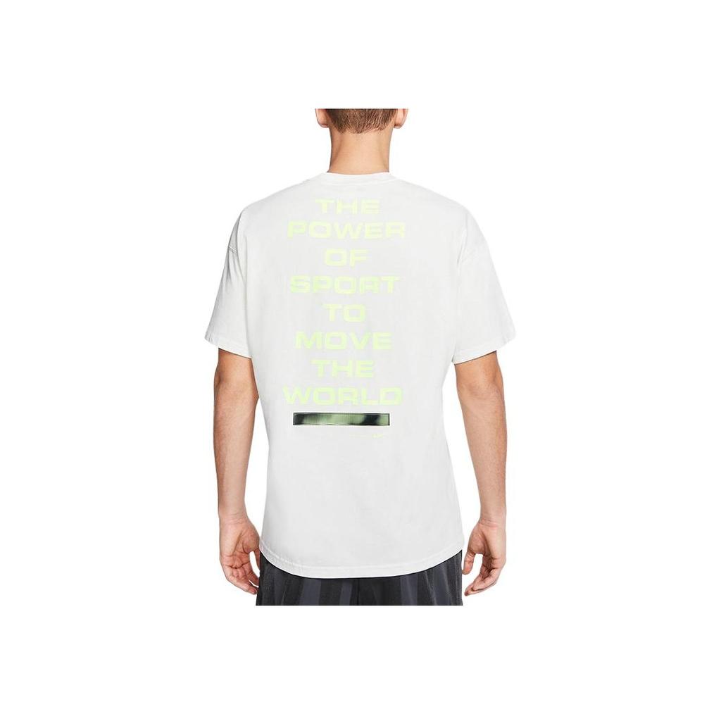 Nike Solid Color Crew Neck Logo Print Short Sleeve T-Shirt Men Tops White CK2336-133