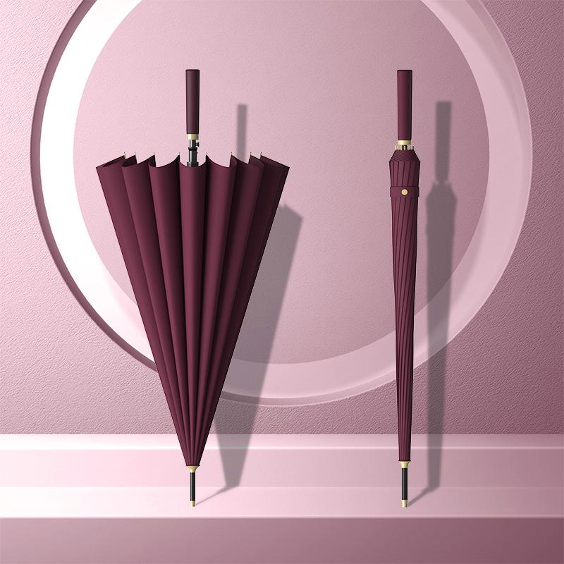 Extra Large Double Person 24-Rib Umbrella with Color-Matched Design and Long Handle