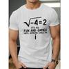 Men's IT'S ALL FUN AND GAMES UNTIL SOMEONE LOSES AN I Print Short Sleeve, Casual Daily Round Neck T-shirt, Comfy Breathable Clothing For Summer