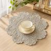 Rose Placemat, Round Embroidered Light Breathable Placemat, Protects Against Stains Burns Scratches Coasters, for Kitchen Dining Room