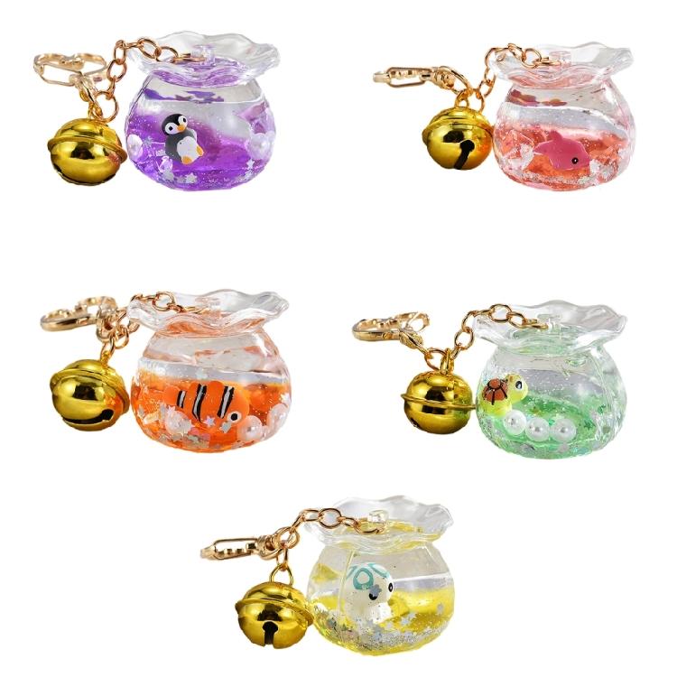 New Floating Bottle Bag Pendant Keyring Fish Beaded Cellphone Accessory Pendant