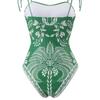 Womens Green One Piece Swimsuit Short Set Quick Dry Stretch Spa Swimming