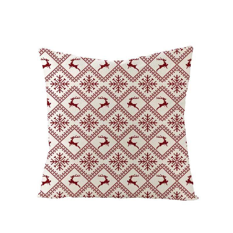 Christmas Linen Pillowcase Home Holiday Decoration Gift Pillow Cushion Cover