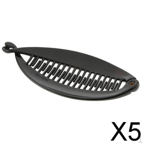 

5xWomens Fish Tail Hair Claw Clip Comb Grips Clamp Ponytail Holder Black