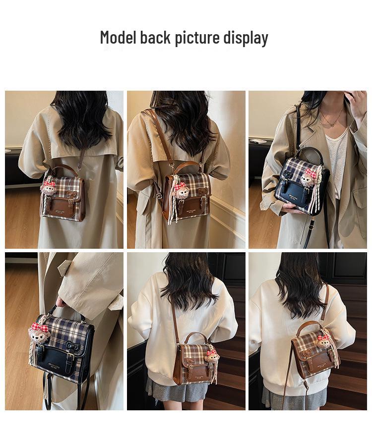 Retro Women's Lightweight Versatile Backpack & Crossbody In Cute College Style for Travel & Casual Use