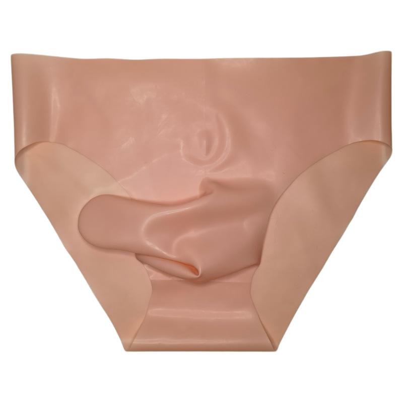 Latex Bullets Separate Panties Men'S Seemless Transparent Rubber Briefs Sexy Pseudo-Girl Lingerie Sissy Gay Party Club Nightwear