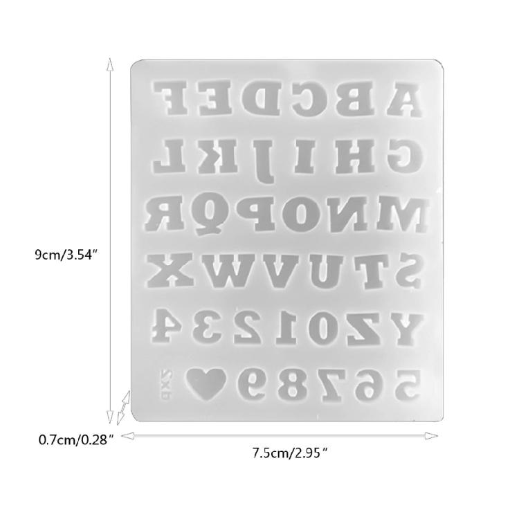 A-Z English Letter Resin Mold Mini 0-9 Number Silicone Molds for Jewelry Making