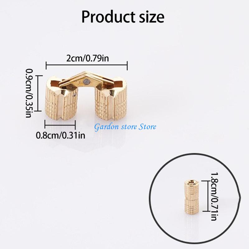 B0KB Copper Barrels Hinges Cylindrical Hide Cabinet Concealed Invisible Brasses Hinges Mount For Furniture Hardware