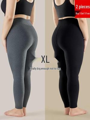 Women's Plus Size Thermal Fleece High Waist Yoga Pants - Seamless, Warm, and Perfect for Autumn/Winter Seasons.