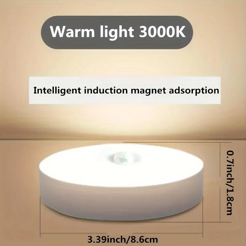 Night Light Motion Sensor Light USB LED Lamp With Switch Rechargeable Inductor Lights For Kitchen Stairs Hallway Closet Bedroom Under Cabinet