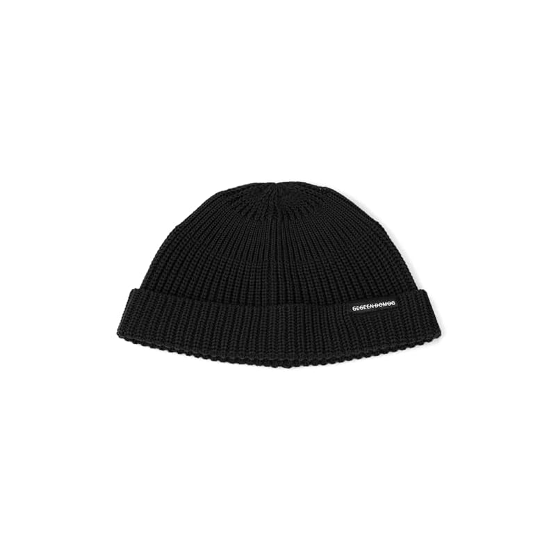 [Croogo] Summer Knit Hat, Shallow Knit Watch Cap, Men's Beanie, Thin, Islamic Style, Plain Short Watch Cap (G-KH07-Black)