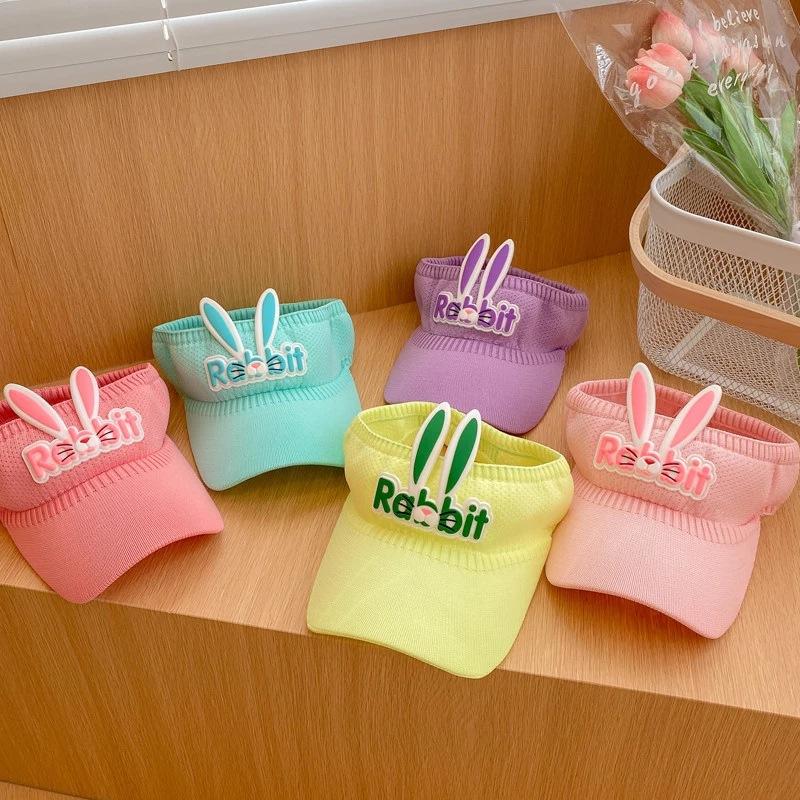 New Kids Sun Hats Children Summer Visors Cute Rabbit Wings Bunny Hat Summer Hat for Kids Boys Girls Hats 3-12years Old