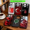 Türkische Flagge Handyhülle Für iPhone17,16,15,14,13,12,11 Plus,Pro Magnetisch mit Magsafe Kabelloses Laden