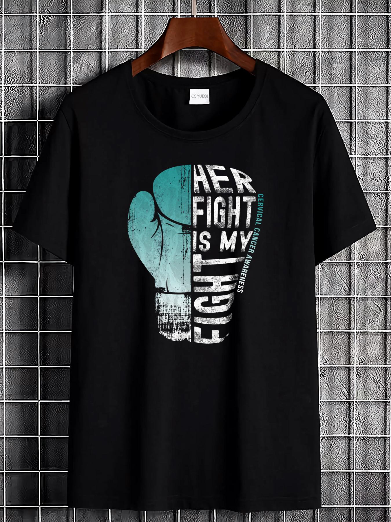 Cervical Cancer Awareness | Her Fight Is My Fight Unisex Baseball unisex T-Shirt | Stretched, Breathable, Casual, Comfortable, Soft, Versatile Graphic S