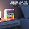 Wireless Charging Speaker Alarm Clock with Colorful Atmosphere Light G-shaped Multi-functional Bluetooth-compatible Desk Lamp Speaker