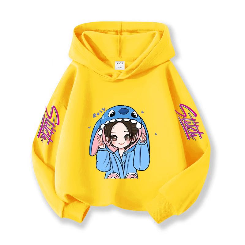 Children's Hoodie Christmas Gift Girls Winter Stitch Pattern Hoodie Girls Long Sleeve Comfortable Soft Top