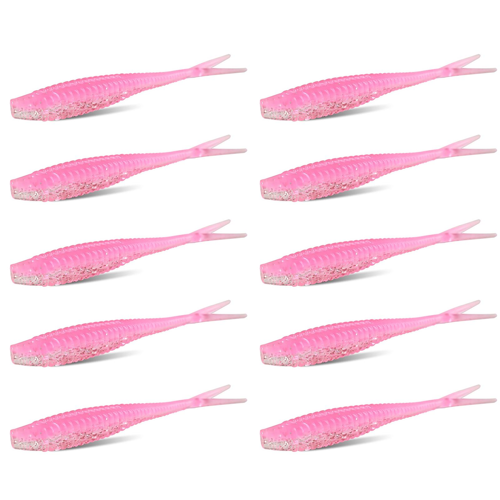 

10 шт. полезные устойчивые к укусу долговечные рыболовные приманки для ловли судака, форели, мягкие приманки, аксессуары для рыбалки розовый