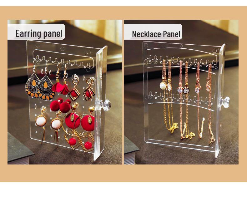 Acrylic Dustproof Earrings & Jewelry Organizer Box with Hanging Rack