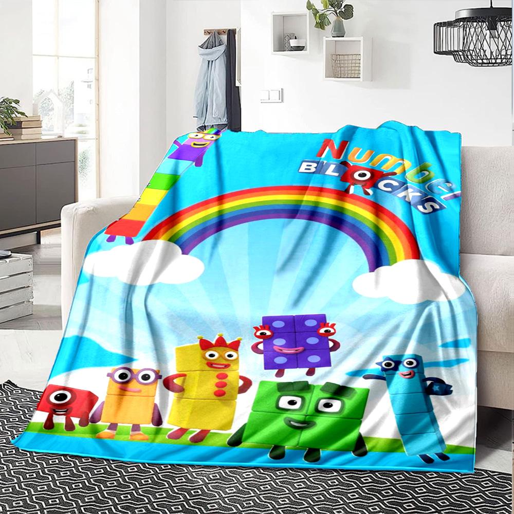 Coperta in Flanella Stampata Numberblocks Alta Qualità Calda Confortevole Coperta per Tutte le Stagioni Perfetta per Regali Decorazione Casa