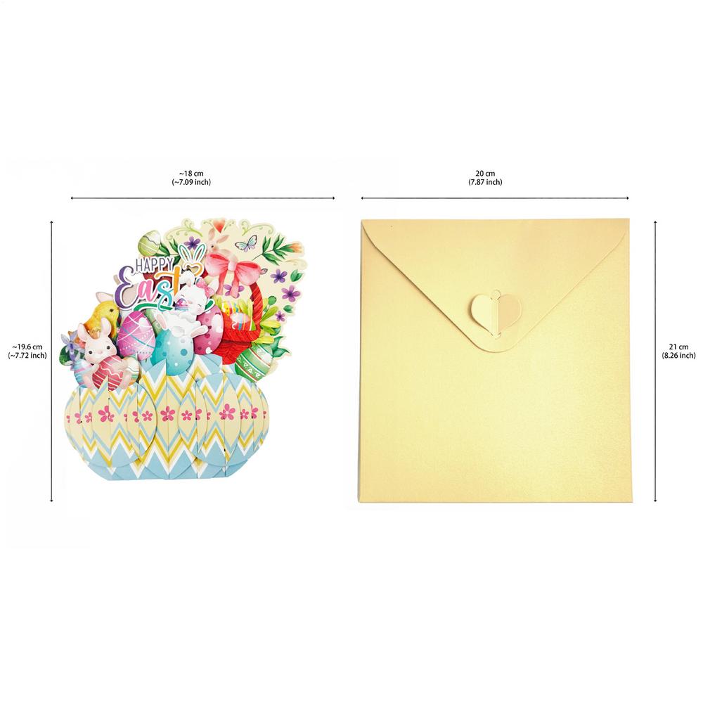 Pop-up Osterkarten 3D Frühlingsfeiertag Dankeskarte Osterhasen Grußkarte mit Umschlag für Kinder Erwachsene Tochter