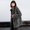 Women's Wool Blend Boucle Stand Collar Coat