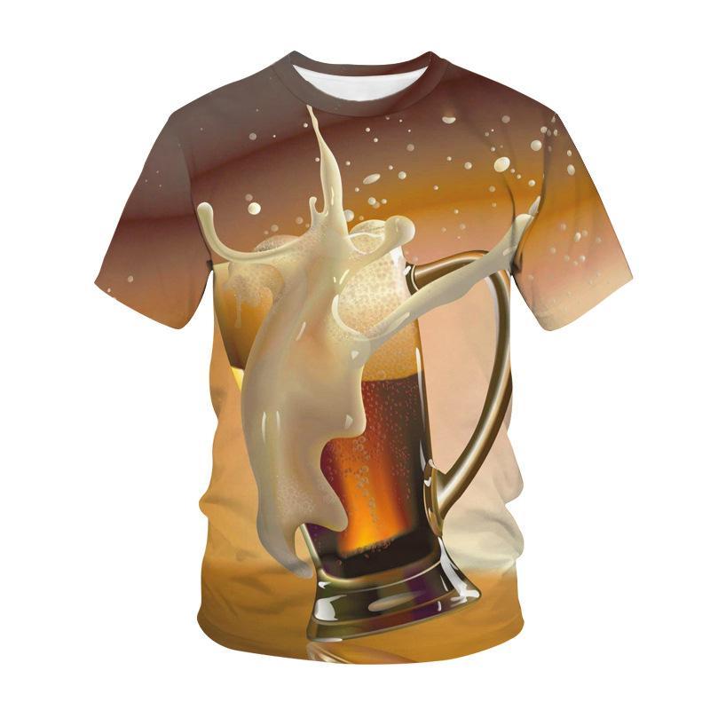 Fashion Kids T-Shirt Funny Beer Graphic Print Boy and Girl Tees Top Summer Street Short Sleeve Casual Outdoor Kids Clothing