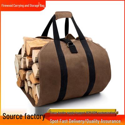 Τσάντα μεταφοράς καυσόξυλων από καμβά μεγάλης χωρητικότητας, ανθεκτική στη φθορά