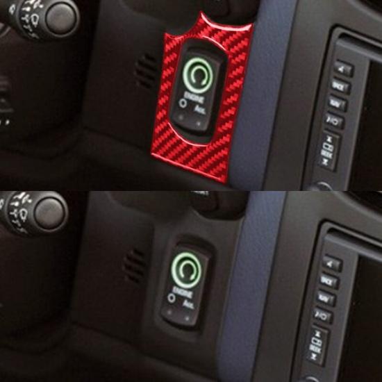 Luxury Red Carbon Fiber Front Start Button Panel Sticker For Corvette C6 05-13