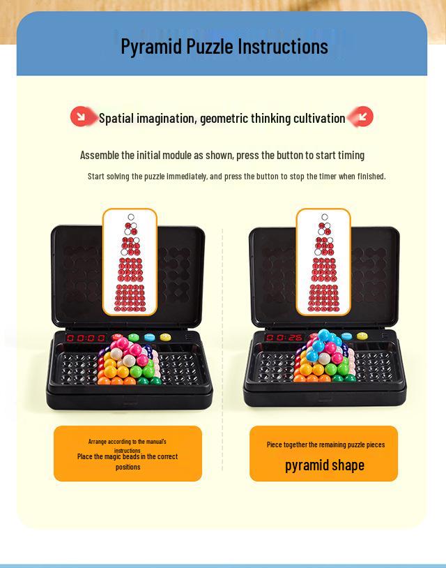 Smart Magic Beads Pyramid Puzzle: Cross-Border Challenge for Kids' Logical Thinking