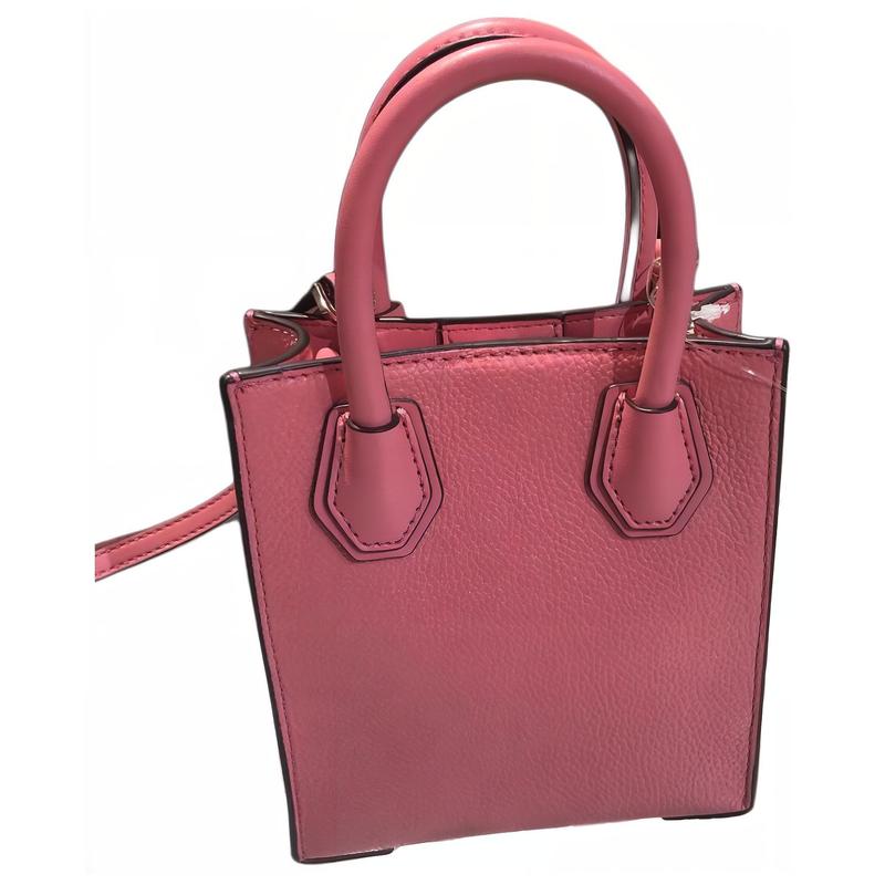 Michael Kors Mercer Letter Logo Pebbled Pendant Retro Leather Tote Bag Tote Bag Shopping Bag Portable Shoulder Crossbody Bag Mini Women's Pink