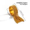 SHIXIN Fashion Stainless Steel Long Tassel Chain Open Rings for Women Charm Hip Hop Geometric 18K Gold Plated Wide Ring Jewelry