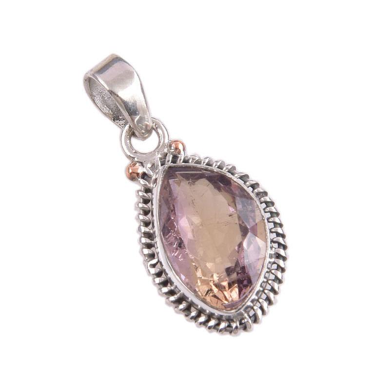 Natural Ametrine Gemstone Handmade 925 Solid Sterling Silver Pendant 1.50" b8d78