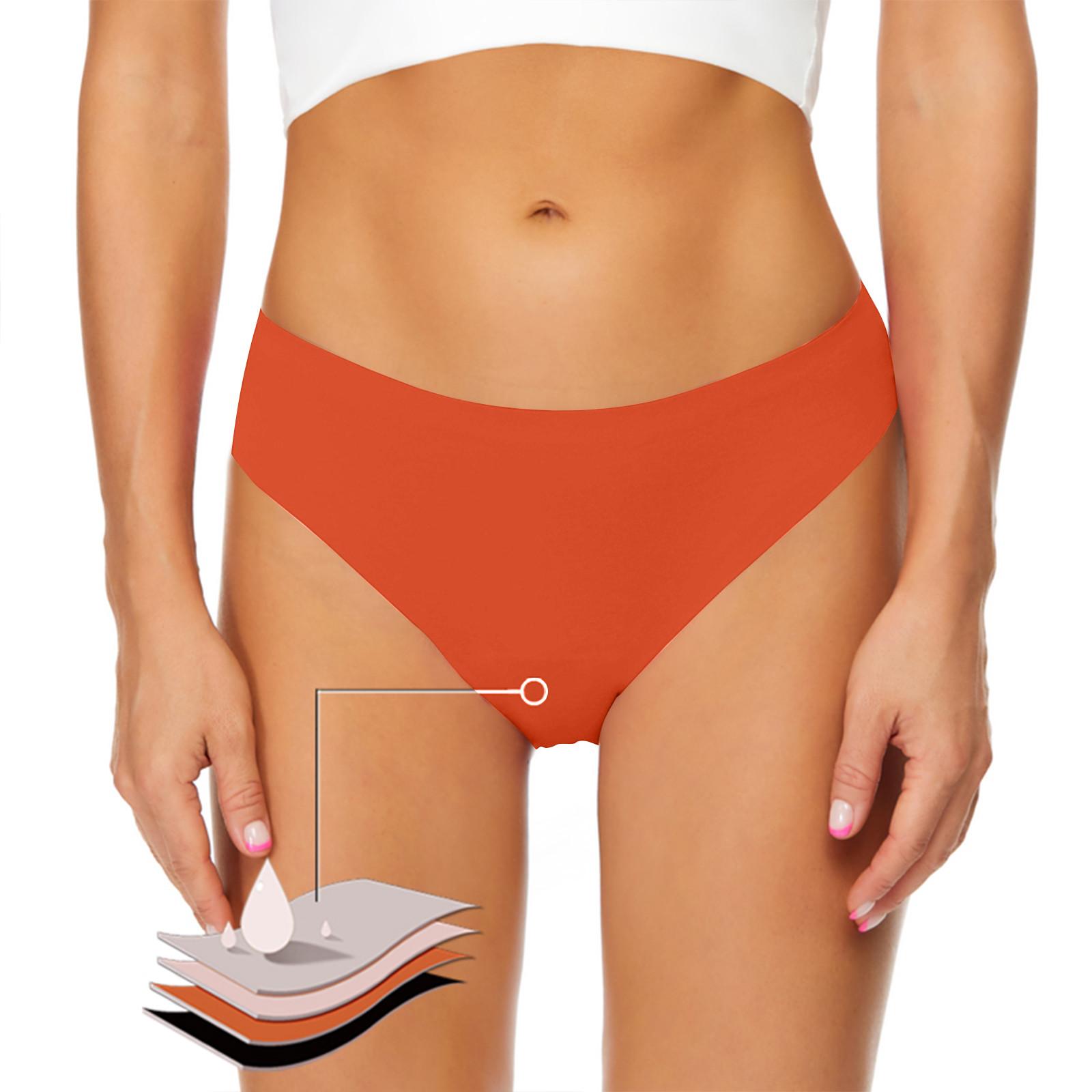 

Купальники, менструальные герметичные бикини, впитывающие штаны, плавки с высокой талией для женщин-подростков XS оранжевый