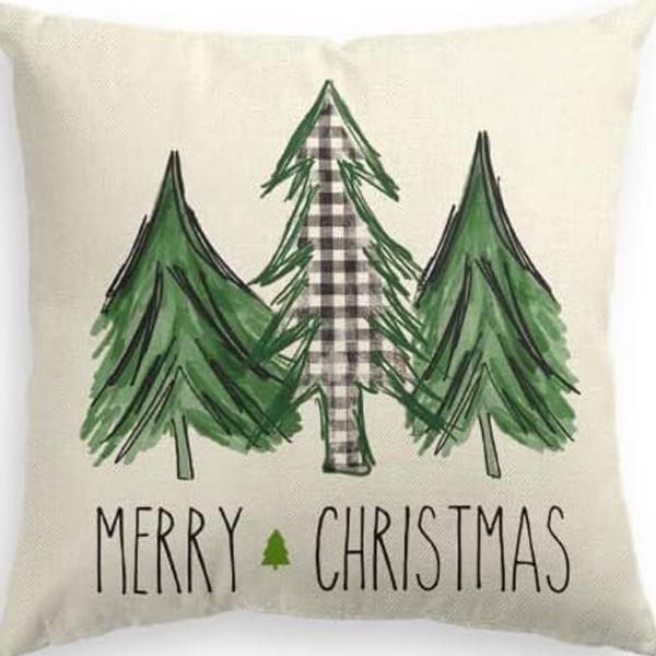 New Christmas Tree Printed Pillowcase Home Cushion Cover Christmas Decoration Sofa Pillowcase