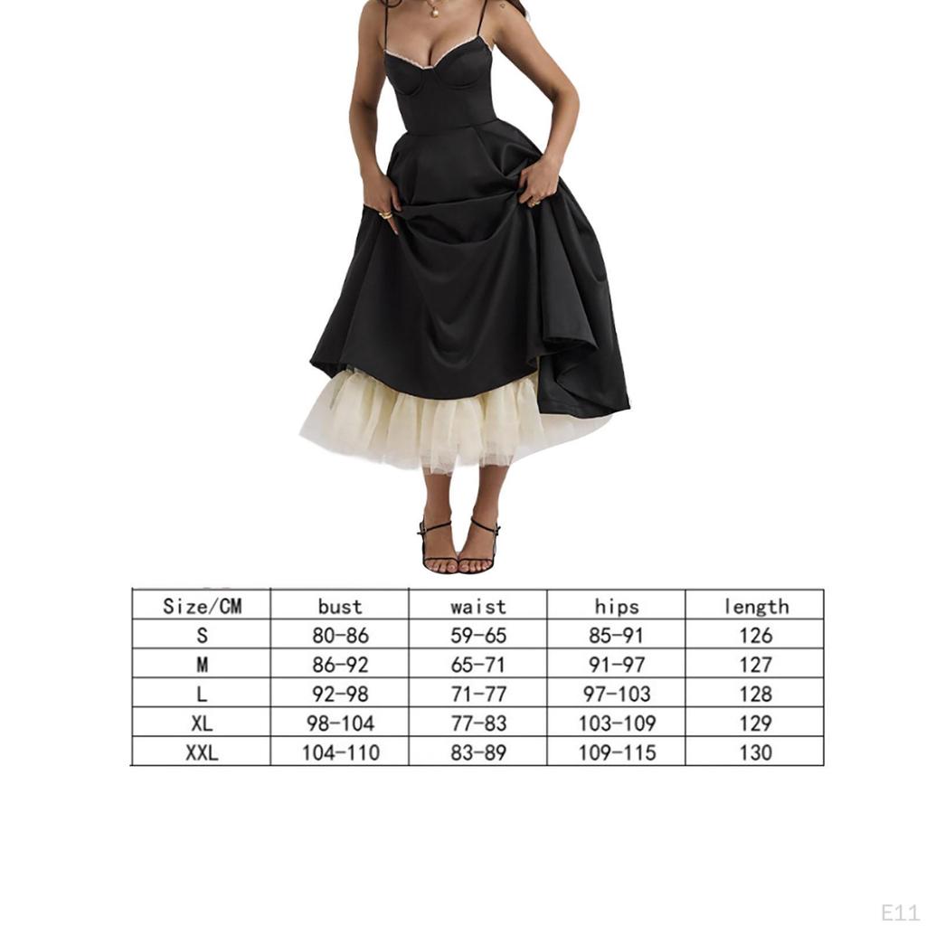 Prom Dress Women Summer Spaghetti Straps Party Gown for Wedding Dating Bride S Black