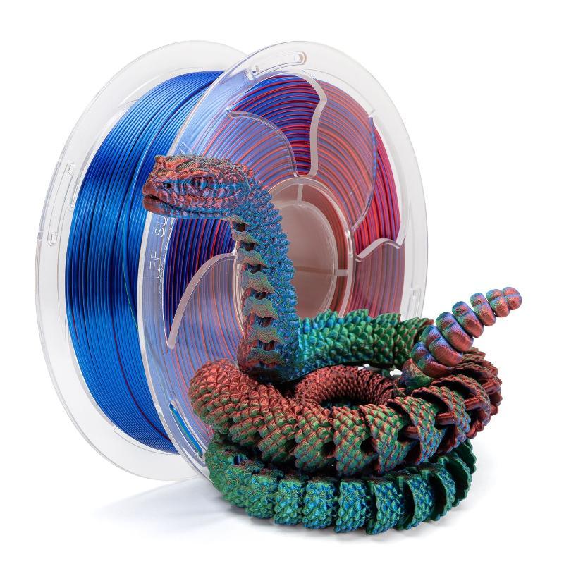 1Kg Silk Rainbow Pla Filament 1.75Mm Shiny Multicolor 3D Printer Filament Fast Color Change Plus-Minus 0.03Mm 1Kg Spool