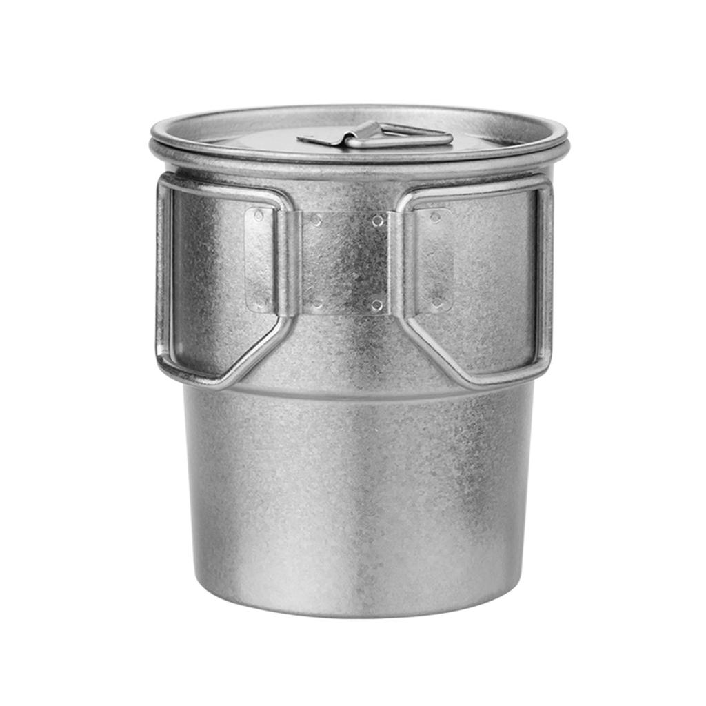 Titanium Camping Cups Stackable Coffee Mugs 300ml Foldable Handle Outdoor Coffee Mugs Reusable Metal Cup Camp Cup