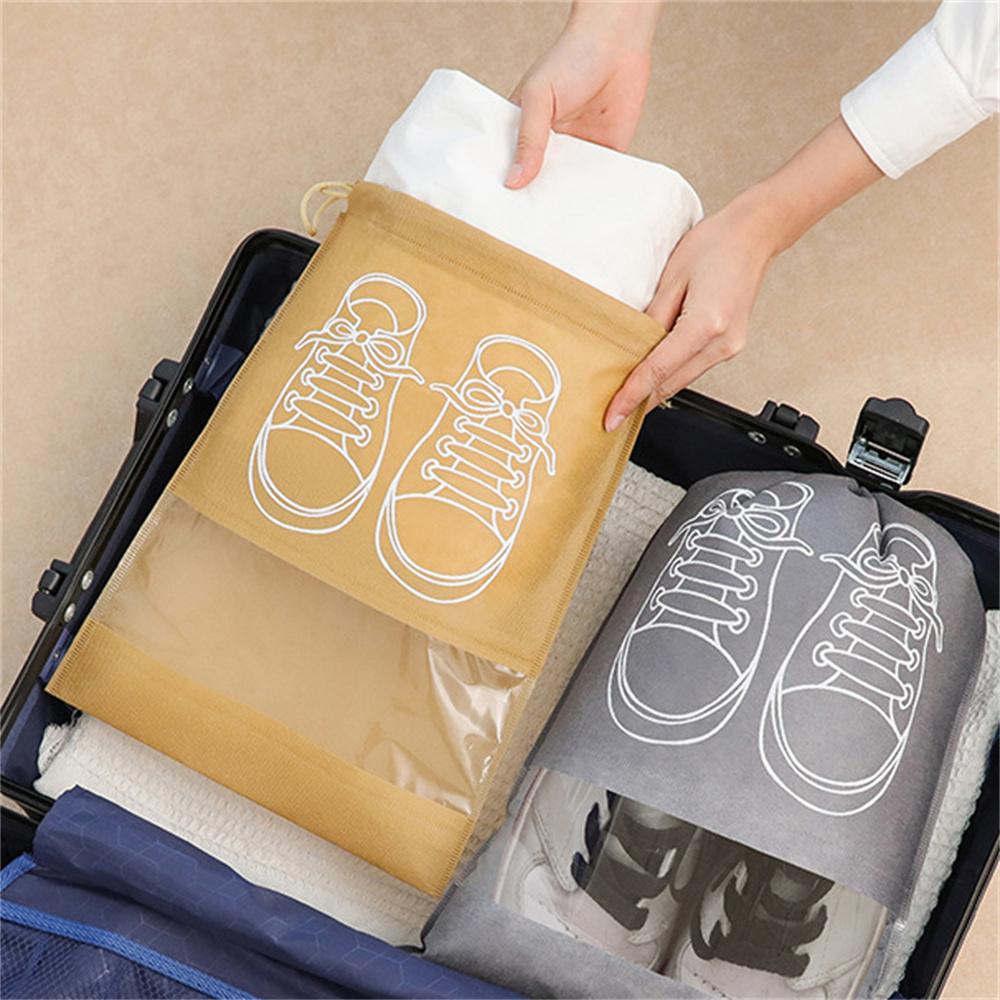 10pcs Shoes Storage Organizer Bags Reusable Non-woven Travel Kit Gadgets Essentials Waterproof Dustproof Portable Hanging Bag