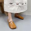 Johnature Square Toe Belt Buckle Soft Soled Shoes Genuine Leather Commuting Shallow Women's Flat Shoes