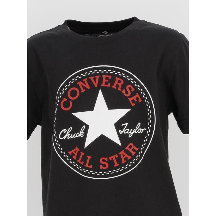 T-Shirt - CONVERSE - Core Patch - Noir - Manches courtes - 100% Coton